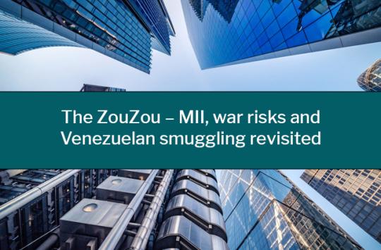 Background image of the city of London with The ZouZou – MII, war risks and Venezuelan smuggling revisited in text